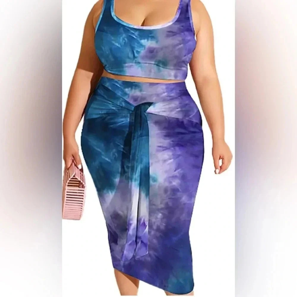 Lexiart Stretchy 2 Piece Dresses Bodycon
Tanks Crop Top Bandage Midi Ski…